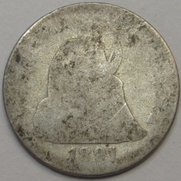 1891 Seated Liberty Dime - final year of issue Wild West era dime