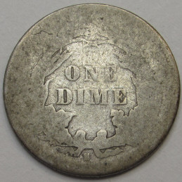 1891 S Seated Liberty Dime - final year of issue San Francisco mintmark dime