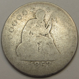 1853 Seated Liberty Quarter - Arrows and Rays - pre Civil War silver quarter