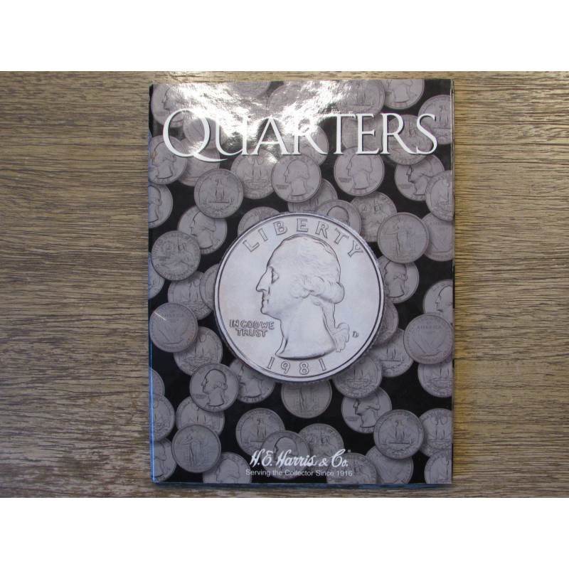 HE Harris coin folder for Quarters - vintage folder for blank dates