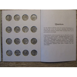 HE Harris coin folder for Quarters - vintage folder for blank dates