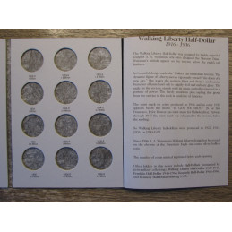 HE Harris coin folder for Walking Liberty Half Dollars - 1916-1936