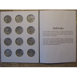 HE Harris coin folder for Half Dollars - vintage folder for blank dates