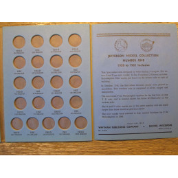 Whitman coin folder for Jefferson Nickels - 1938-1961 - used vintage coin supply