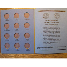 Whitman coin folder - Standing Liberty Quarters - 1916-1930 - vintage coin supply