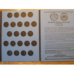 Whitman coin folder for Jefferson Nickels - 1996- vintage coin supply