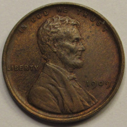 1909 VDB Lincoln Wheat Cent - historic antique first year of issue American penny