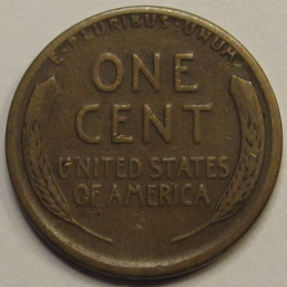 1914 S Lincoln Wheat Cent - semi-key date antique American wheat penny