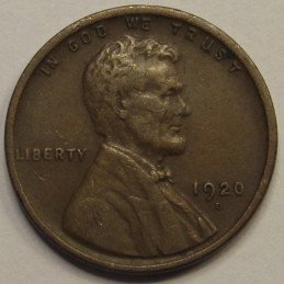 1920 D Lincoln Wheat Cent - better grade Denver mintmark antique American penny