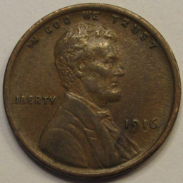 1916 Lincoln Wheat Cent - better grade early date antique American penny