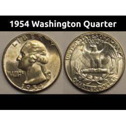 1954 Washington Quarter - vintage uncirculated American silver quarter