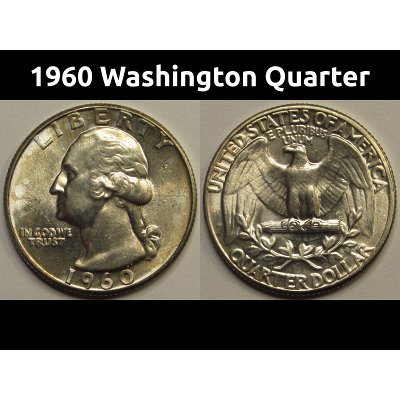 1960 Washington Quarter - beautiful American vintage silver quarter