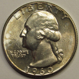 1960 Washington Quarter - beautiful American vintage silver quarter