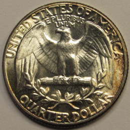 1961 Washington Quarter - beautiful vintage toned silver American coin