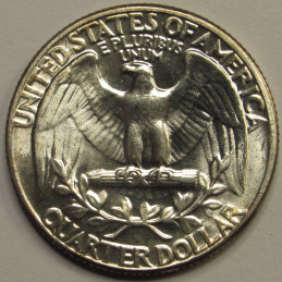 1962 Washington Quarter - beautiful uncirculated American silver coin