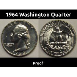 1964 Washington Quarter -  Proof vintage silver quarter