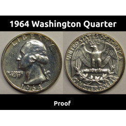 1964 Washington Quarter - vintage proof silver coin