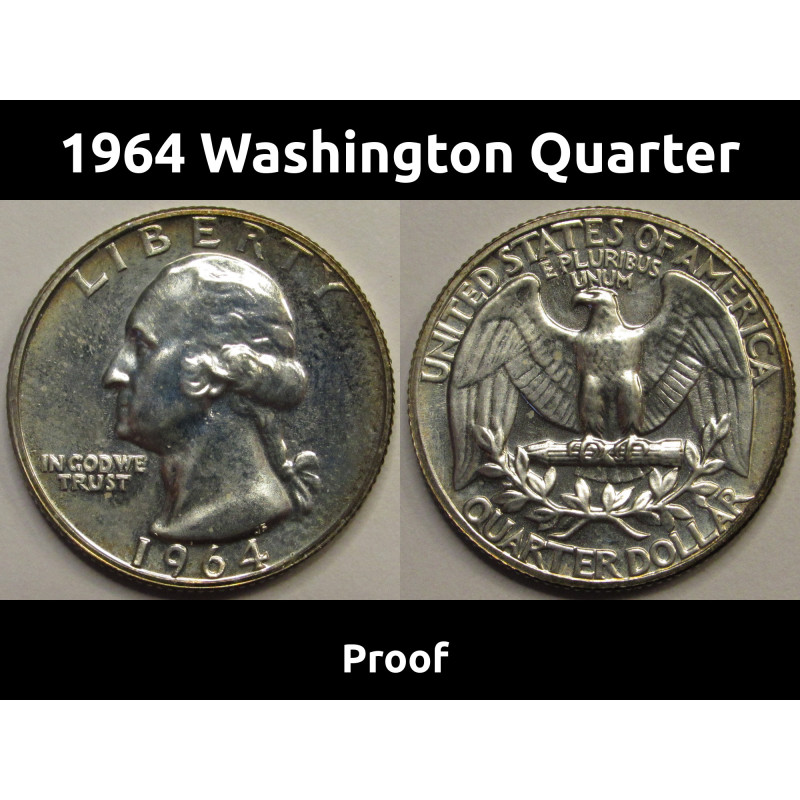 1964 Washington Quarter - vintage proof silver coin