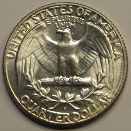 1964 D Washington Quarter - vintage silver American coin