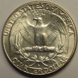 1964 D Washington Quarter - vintage Denver mintmark American silver coin