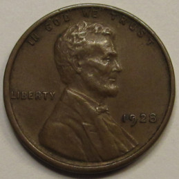 1928 Lincoln Wheat Cent - antique higher grade American wheat penny