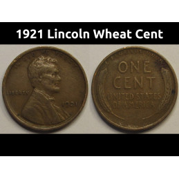 1921 Lincoln Wheat Cent - antique better condition American wheat penny