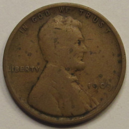 1909 VDB Lincoln Wheat Cent - antique first year of issue famous VDB penny