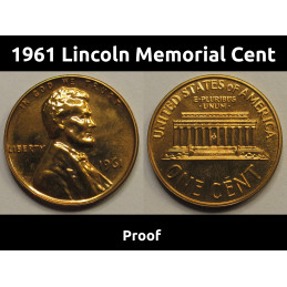 1961 Lincoln Memorial Cent - vintage proof American memorial penny