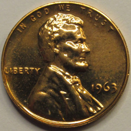 1963 Lincoln Memorial Cent - vintage sixties reflective proof coin