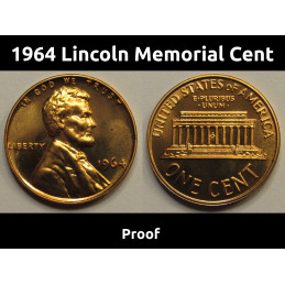 1964 Lincoln Memorial Cent - vintage reflective proof memorial penny