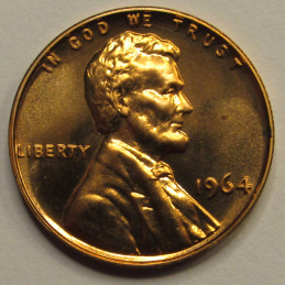 1964 Lincoln Memorial Cent - vintage reflective proof memorial penny