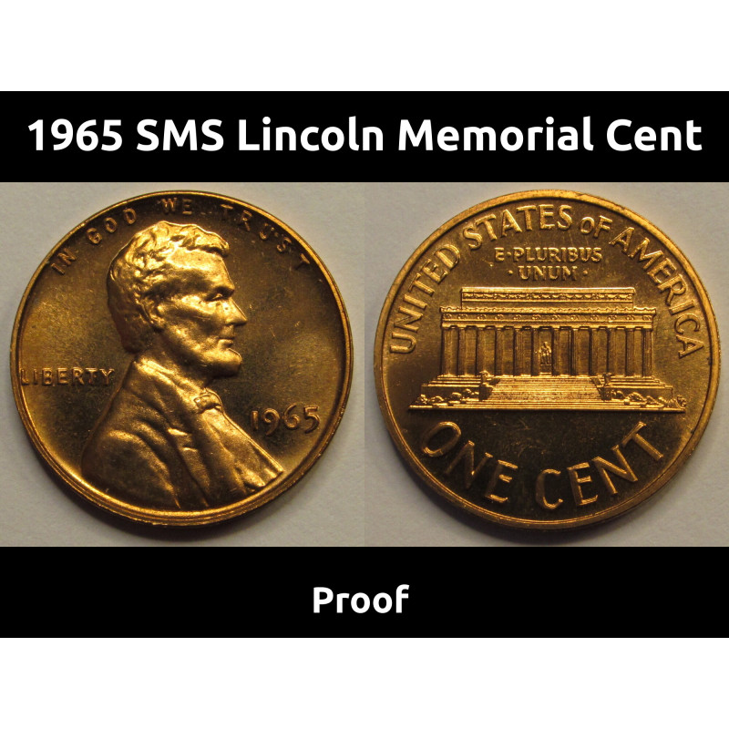 1965 SMS Lincoln Memorial Cent - vintage prooflike penny