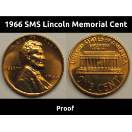 1966 SMS Lincoln Memorial Cent - vintage prooflike American penny