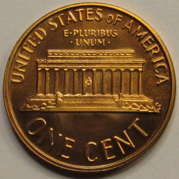 1976 S Lincoln Memorial Cent - vintage San Francisco mintmark reflective proof coin