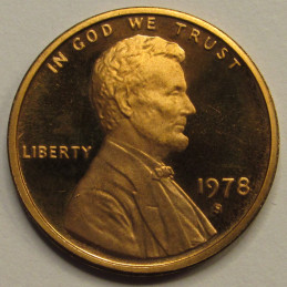 1978 S Lincoln Memorial Cent - vintage San Francisco mintmark American proof penny