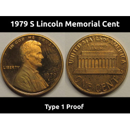 1979 S Lincoln Memorial Cent - Type 1 Proof - vintage American proof coin