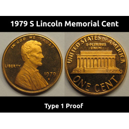 1979 S Lincoln Memorial Cent - Type 1 Proof - vintage attractive American coin
