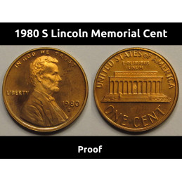 1980 S Lincoln Memorial Cent - vintage American proof penny