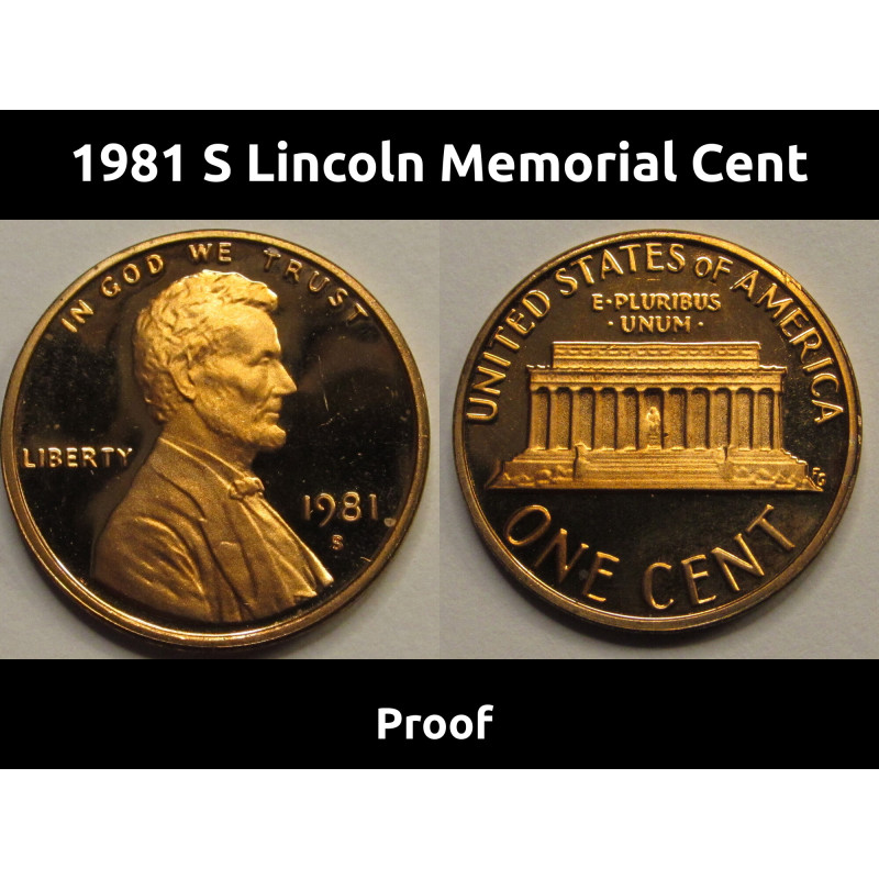 1981 S Lincoln Memorial Cent - vintage San Francisco mintmark American penny