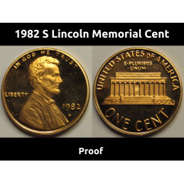 1982 S Lincoln Memorial Cent - vintage proof American penny