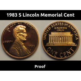 1983 S Lincoln Memorial Cent - proof - vintage American proof penny