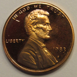 1983 S Lincoln Memorial Cent - proof - vintage American proof penny