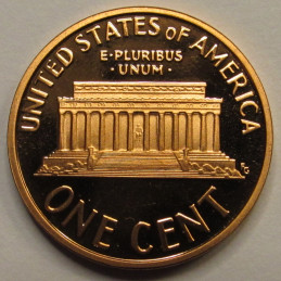 1993 S Lincoln Memorial Cent - vintage reflective American proof penny