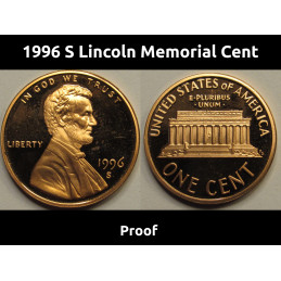 1996 S Lincoln Memorial Cent - American vintage proof penny