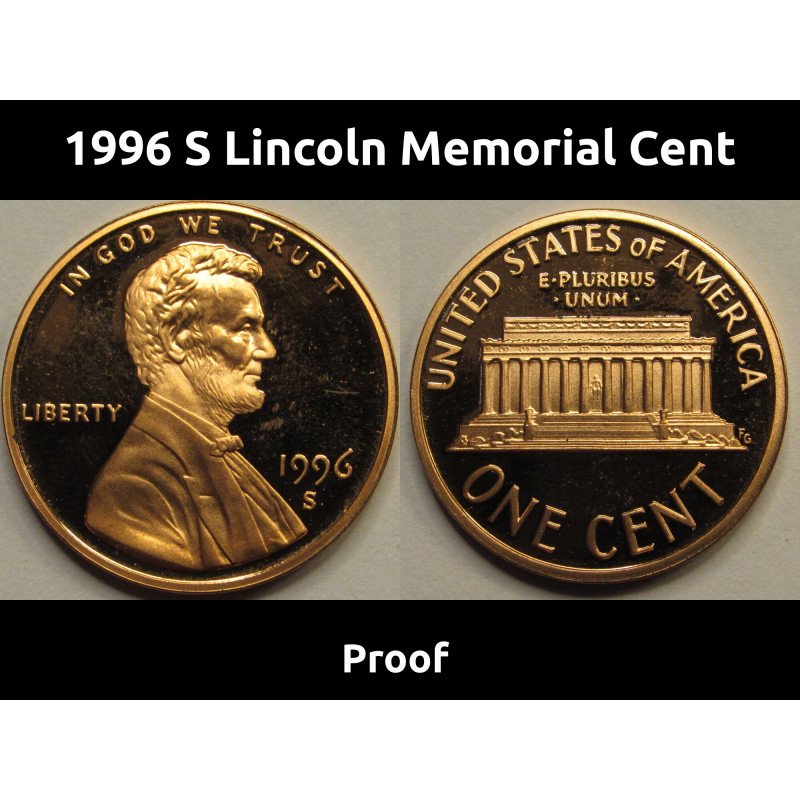 1996 S Lincoln Memorial Cent - American vintage proof penny