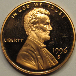 1996 S Lincoln Memorial Cent - American vintage proof penny