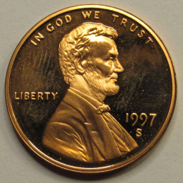 1997 S Lincoln Memorial Cent - San Francisco proof penny