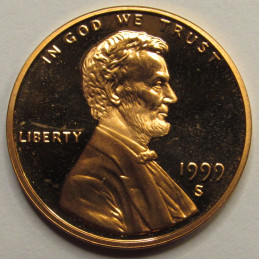 1999 S Lincoln Memorial Cent - vintage American proof penny