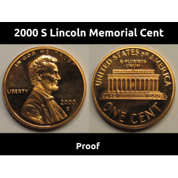 2000 S Lincoln Memorial Cent - American vintage proof penny