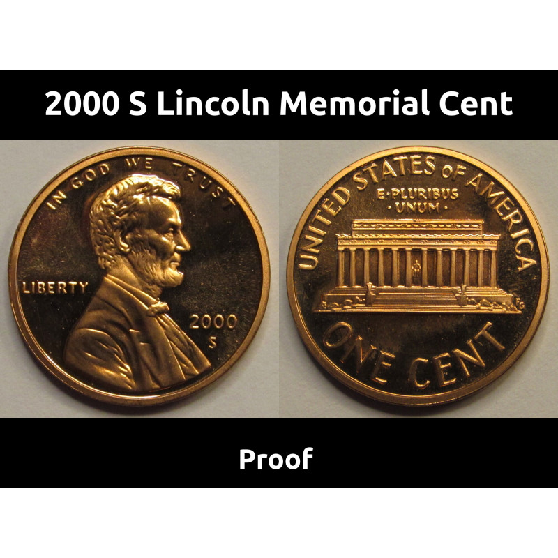 2000 S Lincoln Memorial Cent - American vintage proof penny